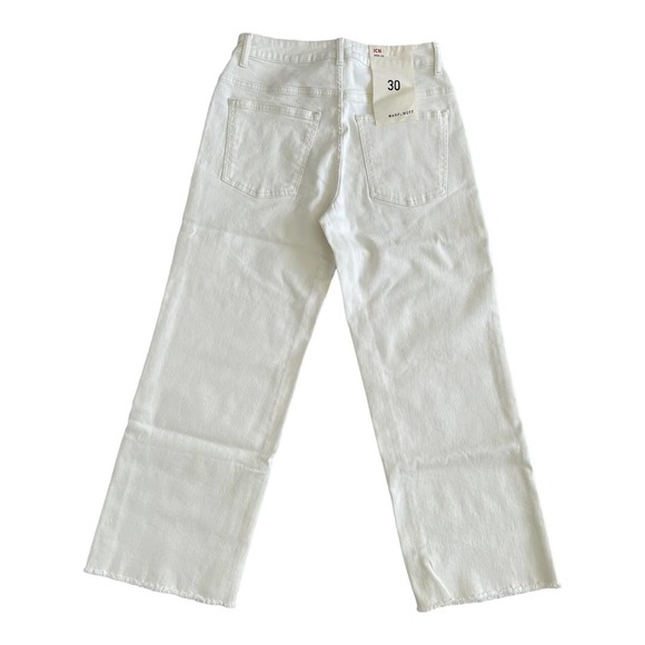 Warp + Weft Regular Wide-Leg High-Rise Jeans White Size US 30 - Picture 2 of 6